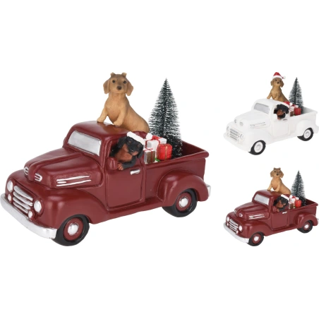 CAR WITH DOG DECO 36CM 2ASS