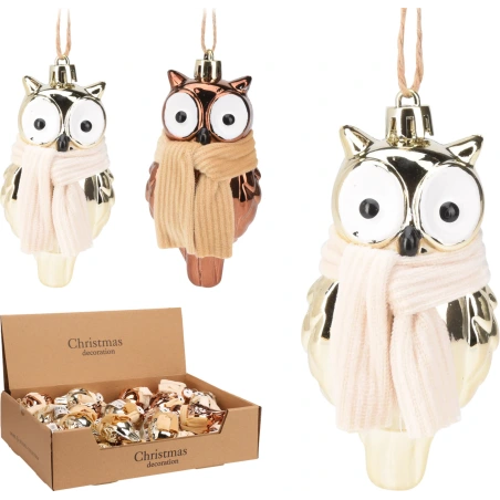 OWL HANG DECO 9CM 4ASS DESIGN