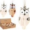 OWL HANG DECO 9CM 4ASS DESIGN