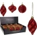 ORNAMENT GLASS 8CM RED VELVET
