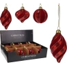 ORNAMENT GLASS 8CM RED VELVET