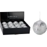 XMAS BALL 80MM GLITTER SILVER