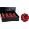 XMAS BALL 80MM GLITTER RED