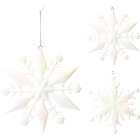 SNOWFLAKE HANGDECO IRI W 2ASS, 23 CM