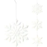 SNOWFLAKE HANGDECO IRI WH 3ASS, 13,5 CM