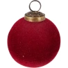 XMAS BALL 80MM GLASS RED