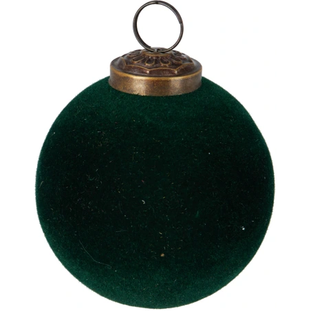 XMAS BALL 80MM GLASS GREEN