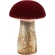 MUSHROOM 9CM GLASS RED