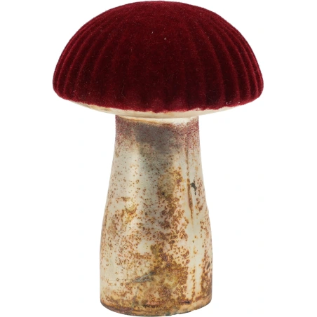 MUSHROOM 9CM GLASS RED