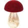 MUSHROOM 13CM GLASS RED
