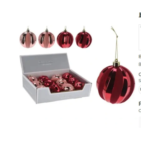 XMAS BALL 80MM FLOCKED 4ASS