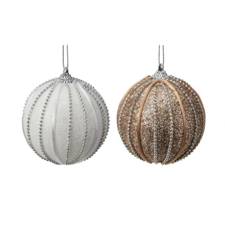 XMAS BALL 80MM GLITTER 2ASS