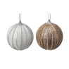XMAS BALL 80MM GLITTER 2ASS