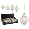 XMAS BALL ORNAMENT WHITE GOLD
