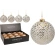 XMAS BALL GLASS 8CM WHITE GOLD