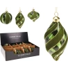 ORNAMENT GLASS 8CM GREEN VELVE