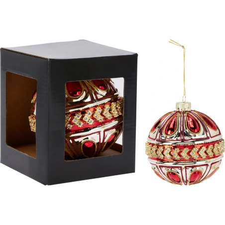 XMAS BALL GLASS 100MM 2ASS