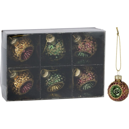 XMAS BALL GLASS 40MM S6SS