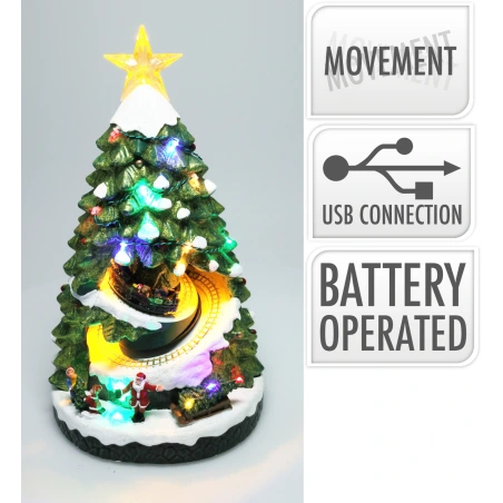 XMAS VILLAGE TREE LED 38CM