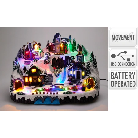 XMAS VILLAGE TREE LED 40CM