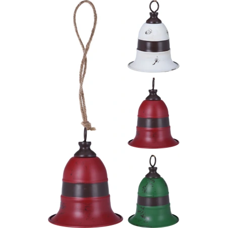 BELL WITH JUTE HANGER 14X19CM