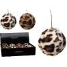 XMAS BALL 100MM LEOPARD PRINT