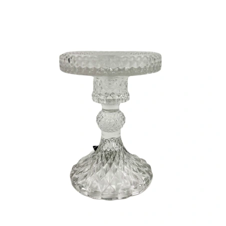 Glass candle holder, 8.5×8×11.5 cm