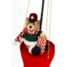 Teddy Bear Figurine in Balloon, 95×37×37 cm