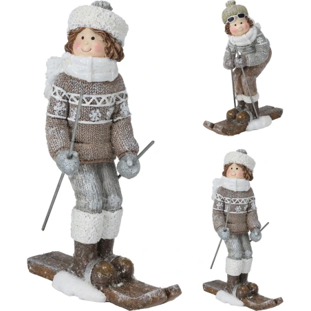SKIING KIDS 11X6X16CM 2ASS