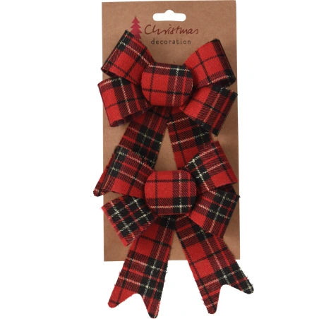 BOW 17CM SET OF 2PCS CHECK, 1 pack - 2 pcs.