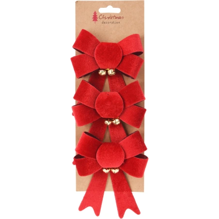 BOW W BELLS 13CM SET OF 3PCS