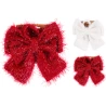 BOW 23X26CM TINSEL 2ASS CLR