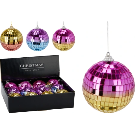 MIRROR BALL 80MM 3ASS COLOUR