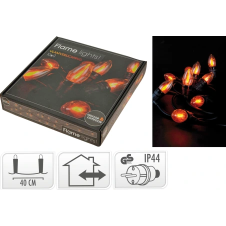 LED liepsnelės, 10 l., (tinka lauko apšvietimui)