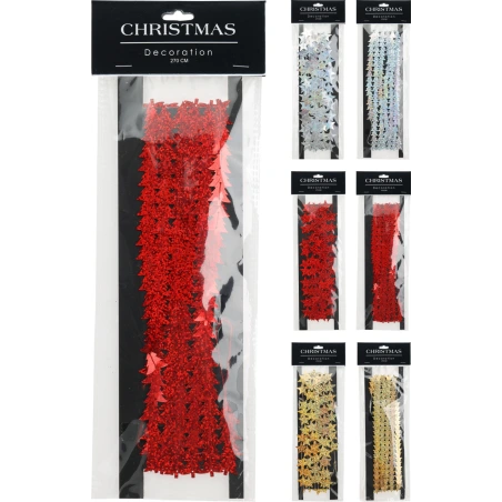 GARLAND SEQUIN STAR 270CM 6ASS