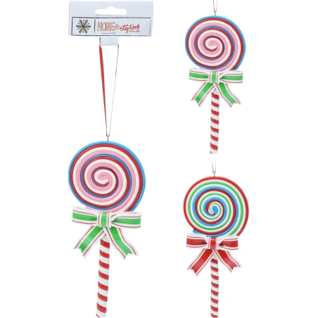 LOLLIPOP HANG DECO 17CM 2ASS