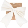 BOW VELVET 34CM WHITE CHECKED
