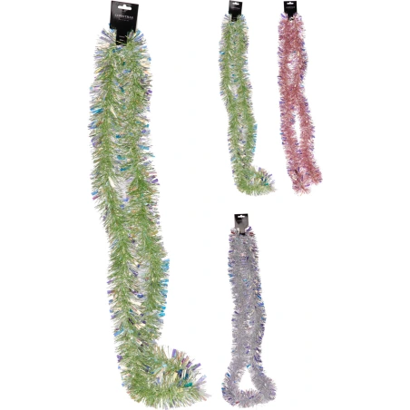 TINSEL GARLAND 200X9X9CM 3ASS