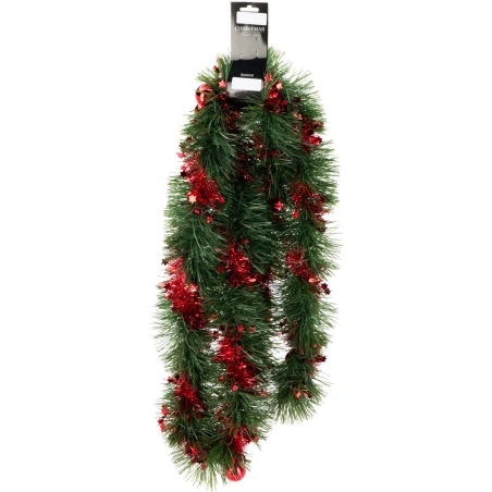 TINSEL GARLAND 270CM RED