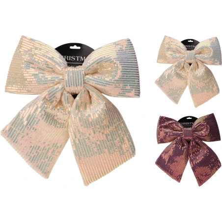 BOW SEQUINS 30X36CM 2ASS CLR