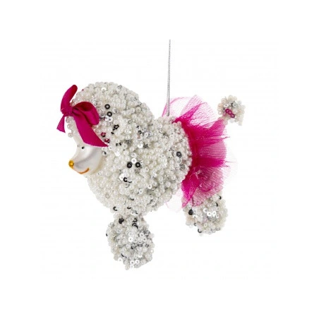 Hanging Poodle Figurine, 10×11.5×5.5 cm