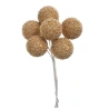 Decorative balls, Ø 2.5×11 cm, 1p. - 6 pcs., gold color