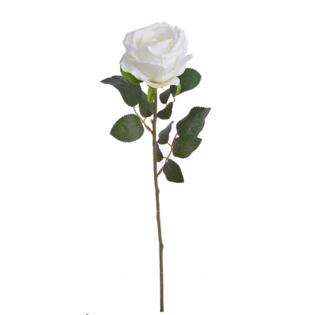 Artificial rose, 58 cm, white