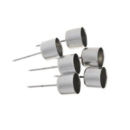 Candlestick 2.2 cm, 1 pack - 6 pcs., pin length - 4 cm, silver color