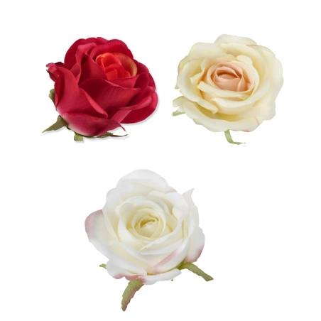 Artificial Rose Flowers, 7.5×8×8 cm, 1 pack - 12 pcs.
