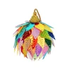 XMAS BALL LEAF 60MM IRRIDESCEN