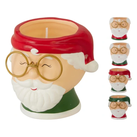 SANTA HEAD CANDLE 4ASS DESIGN