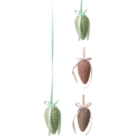 PINECONE HANGINGDECO 3ASS CLR