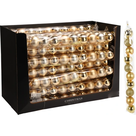 XMAS BALL SET 10X50MM GOLD