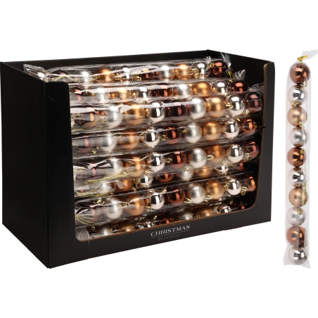 XMAS BALL SET 10X50MM AMBER